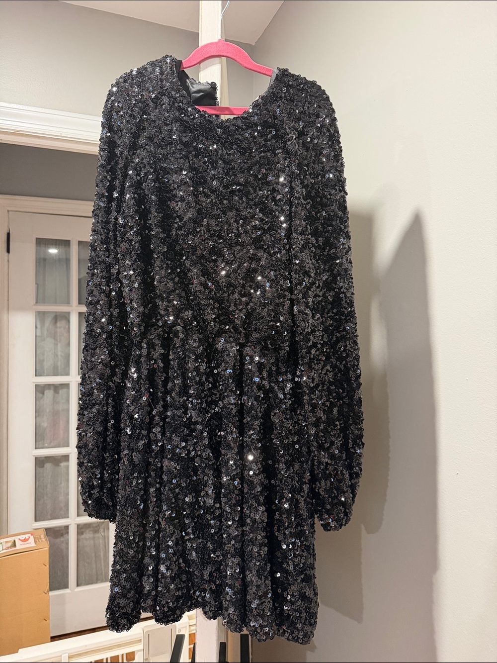 Sunday in Brooklyn Black Sequin Midi Dress